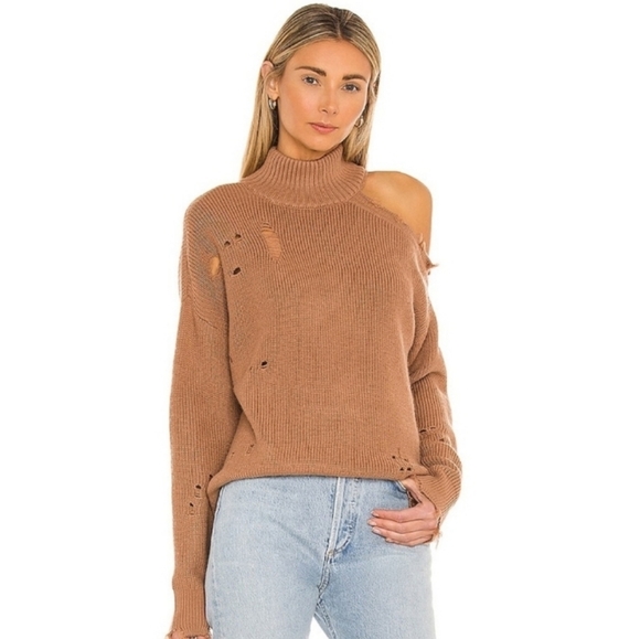 Lovers and Friends Sz XS Arlington Distressed Wool Blend Jumper Sweater - Picture 3 of 14